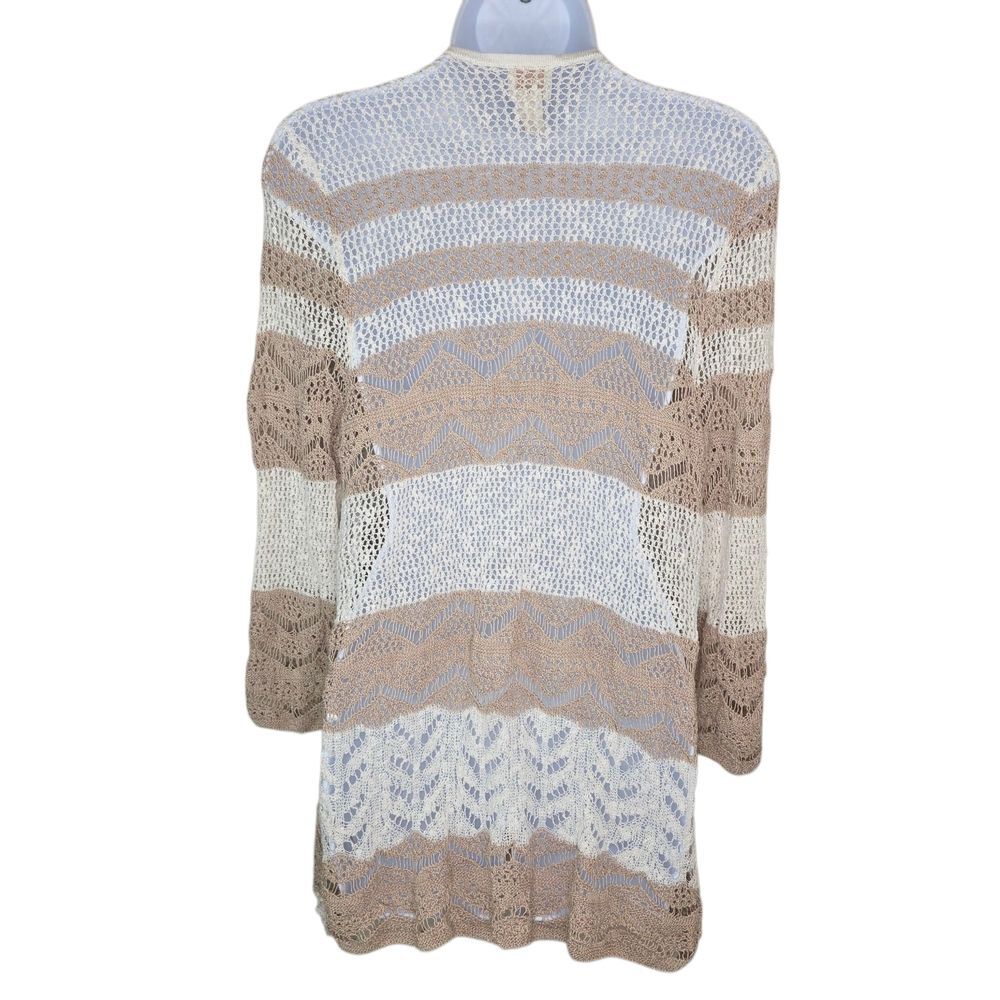 Chico's Open Front Drape Sequin Striped Cardigan … - image 2